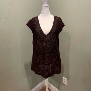 Brown crochet top